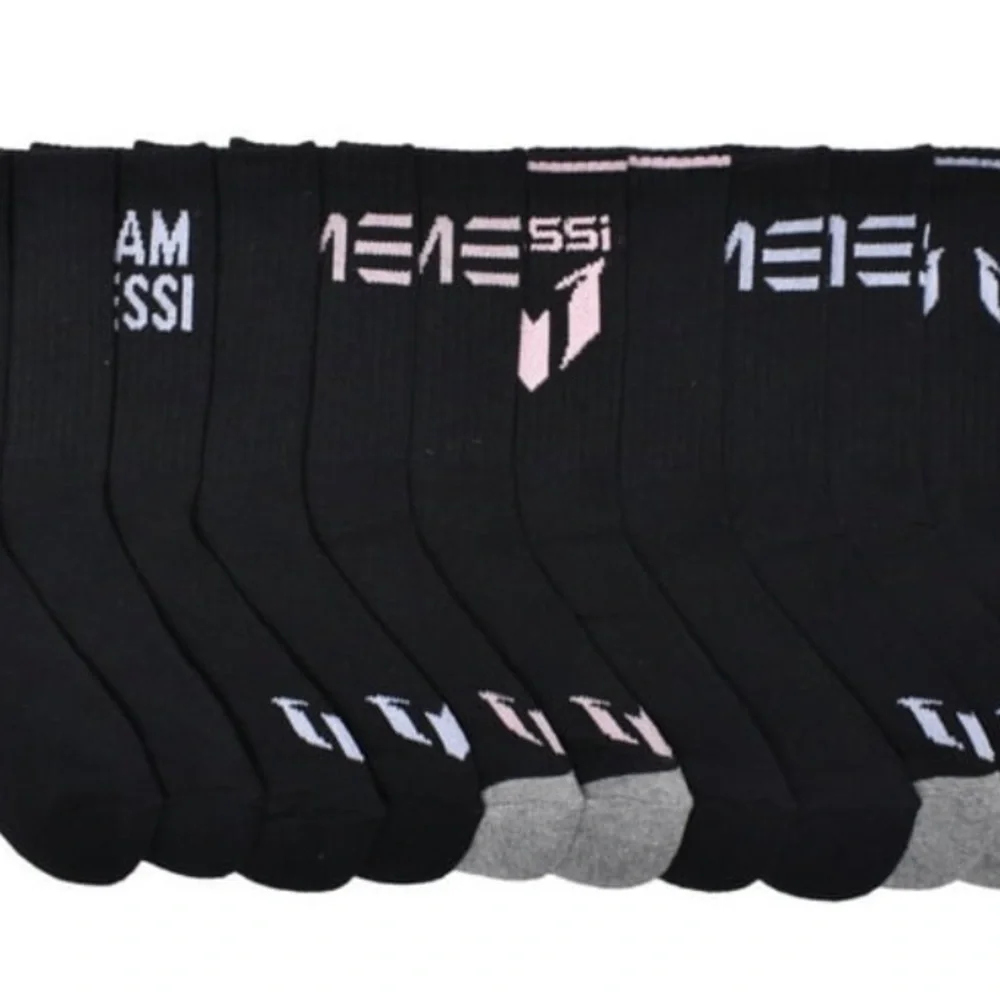 Messi boy’s Cushioned Crew Socks - Black (6 Pairs)